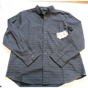 VANS Men's Full Button Down Long Sleeve Dress Grey Shirt Sz M